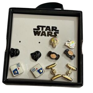 Disney Parks Star Wars Darth Vader Princess Leia Stud Earrings Set of 5 (READ)